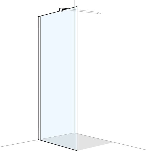 Parete laterale a posa libera Koralle S600 Plus Cromato Vetro trasparente