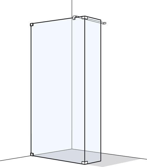 Paroi laterale en pose libre Koralle S808 Couleur acier inoxydable Verre clair Duschguard