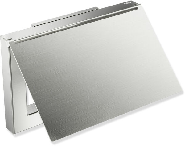 Papierhalter Hewi 900Q, Edelstahl, mit Deckel, Breite 140 mm, H&ouml;he 90 mm, Tiefe 23 mm image number 0