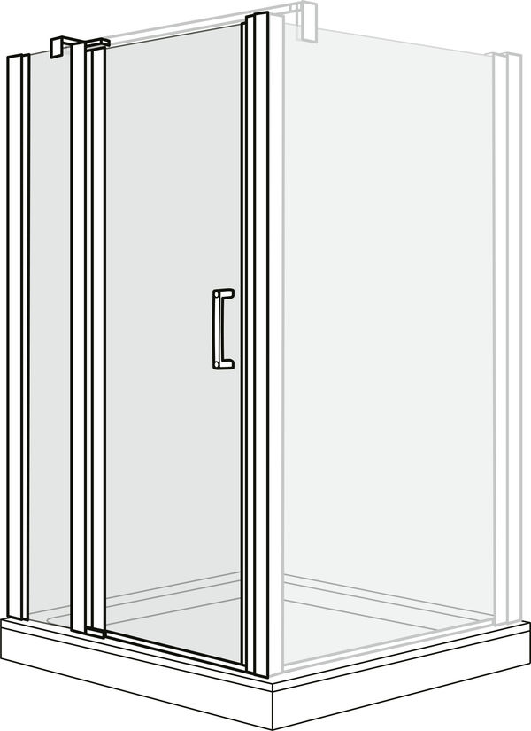 Porte battante Duscholux Optima 6 Silber hochglanzeloxiert Verre clair image number 0