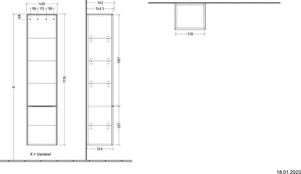 Armoire haute Villeroy & Boch Subway 3.0 Graphite image number 1