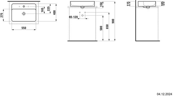Auflegewaschtisch Laufen Val 55 x 40 cm Weiss image number 1