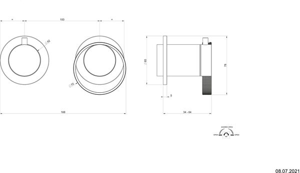 Bade- und Duschenmischer Endmontageset Gessi Anello / Ingranaggio warm bronze PVD image number 1