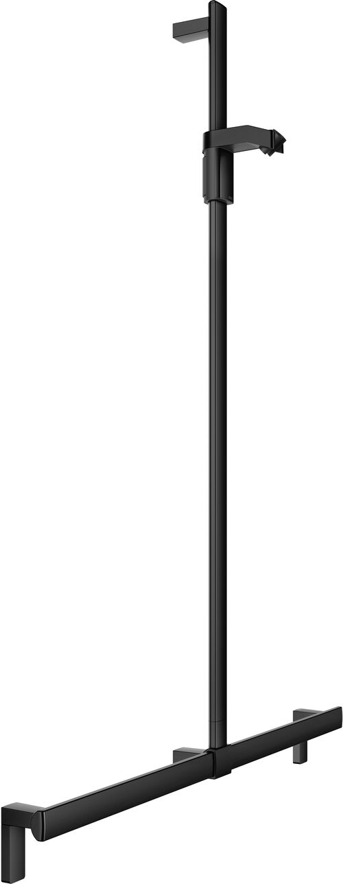 Barre de douche avec barre d'appui Keuco Collection Axess Noir mat Curseur de douche noir mat