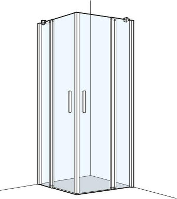 Eckeinstieg Koralle S400 Plus schwarz matt Echtglas klar image number 0