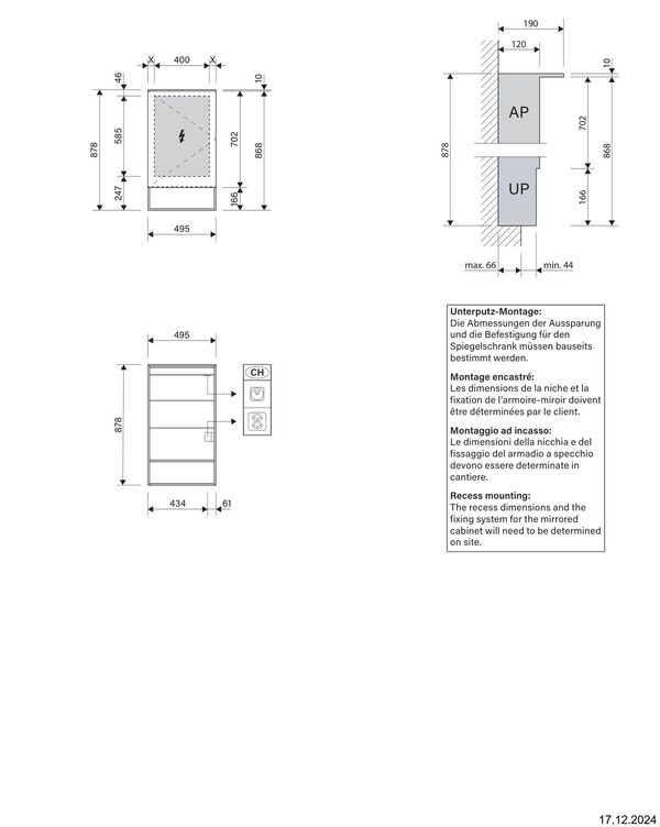 Spiegelschrank Alterna ola LED plus weiss Lichtfarbe stufenlos verstellbar 2000-6500 K image number 3