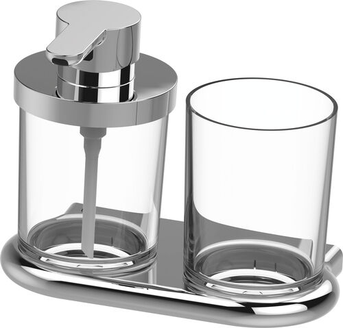 Glashalter und Seifenspender Bodenschatz Nia Verchromt