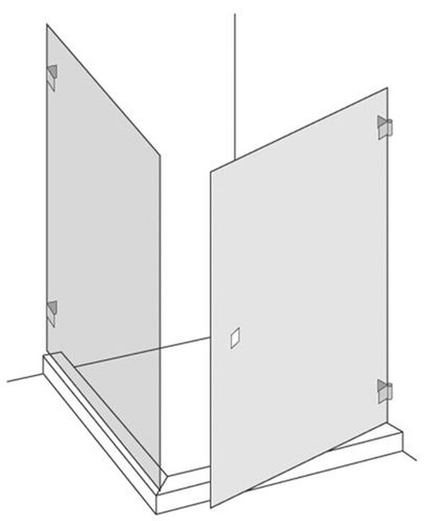 Cabina Renner Trendline TS 90&deg;, cerniere a destra, larghezza fino a 900 x 900 mm, altezza fino a image number 0