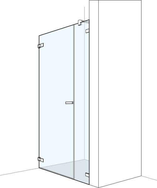 Porta a pendolo Koralle S606 Plus Cromato Vetro trasparente Plus
