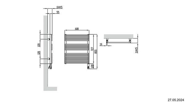 Radiateur de bain Alterna pali blanc mat résistance électrique à droite image number 1