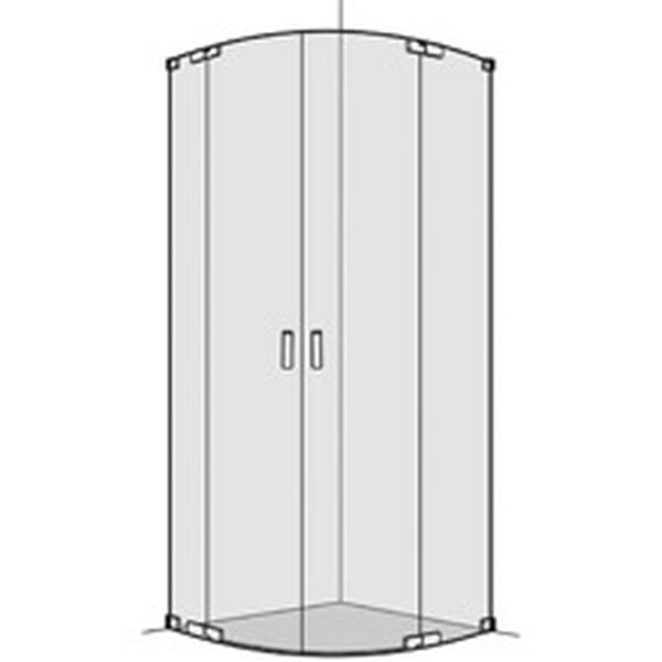 Cabina diagonale Koralle S808 semitonda, 100,1 - 120 cm, per raggio 550 mm, 2 porte oscillanti con image number 0