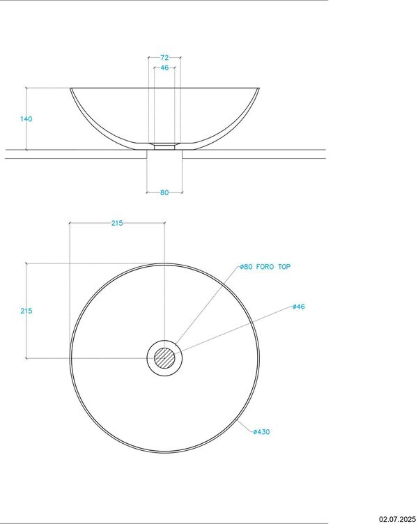 Auflegewaschtisch Falper Ciotola Weiss matt image number 1