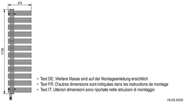 Badheizk&ouml;rper Zehnder Yucca Asym Weiss Heizpatrone links image number 2