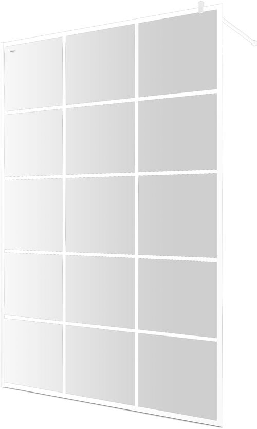 Paroi lat&eacute;rale &agrave; pose libre Duscholux Bella Vita 3 Walk-in Blanc mat Verre clair CareTec Pro