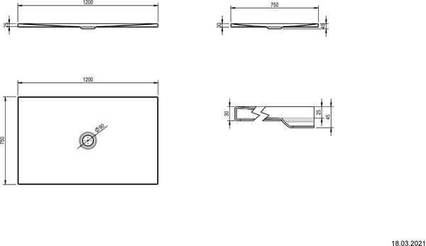 Receveur de douche Schmidlin Floor Blanc mat image number 1