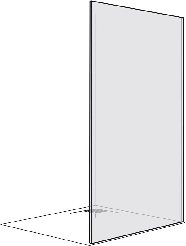 Freistehende Seitenwand Alterna lin.3 Echtglas klar CareTec Pro image number 0