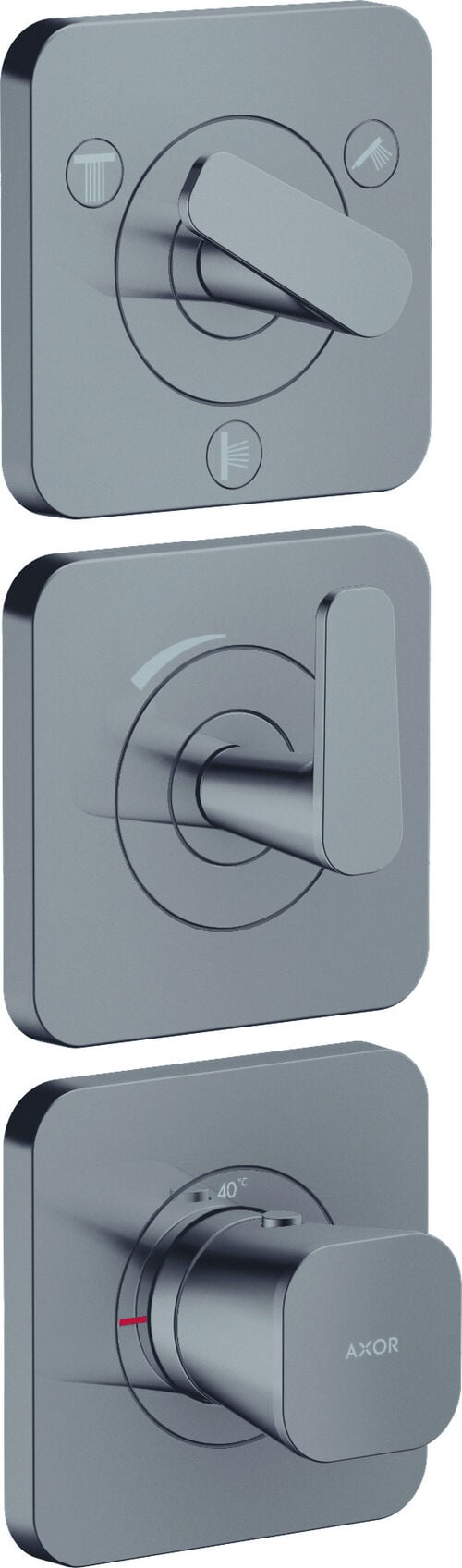 Syst&egrave;me de douche Axor Citterio C Polished black chrom Standard