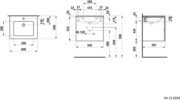 Waschtischkombination Laufen Pro S eiche hell image number 1
