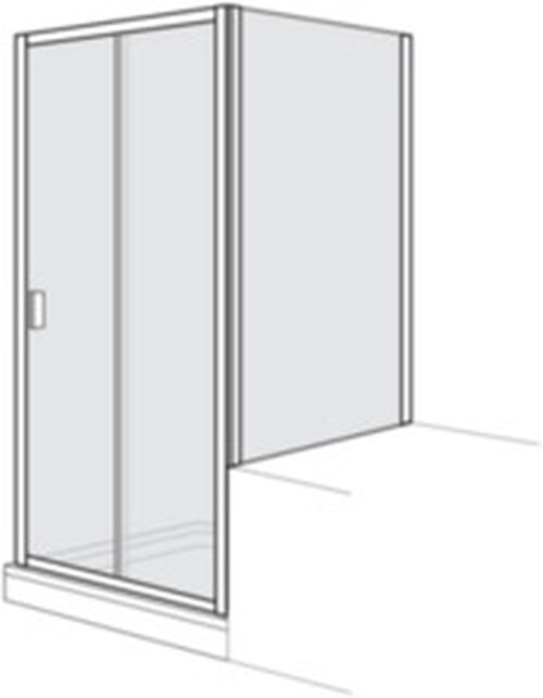 Porta scorrevole Duscholux Optima 400 argento eloxato Vetro trasparente