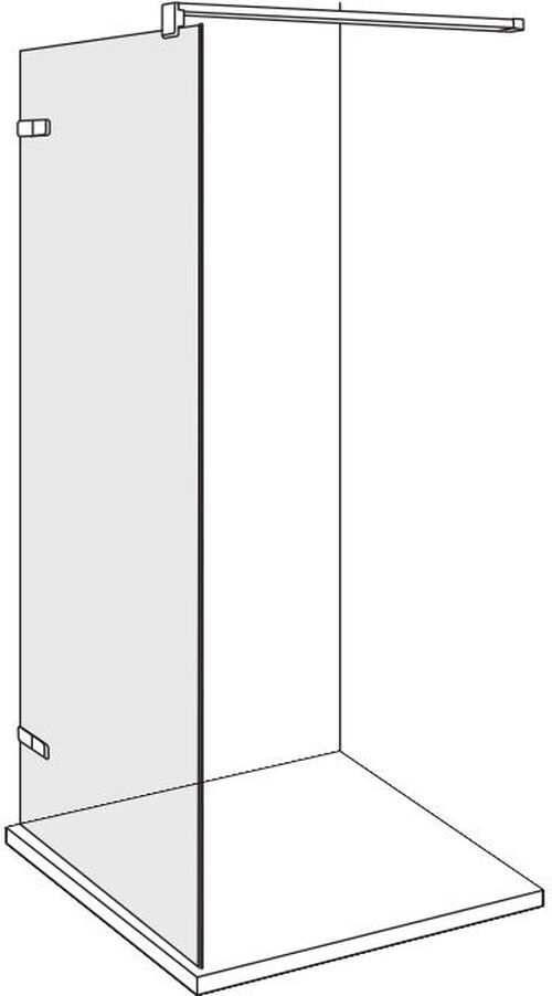 Freistehende Seitenwand Duscholux Walk-in Viva schwarz matt Echtglas klar CareTec Pro