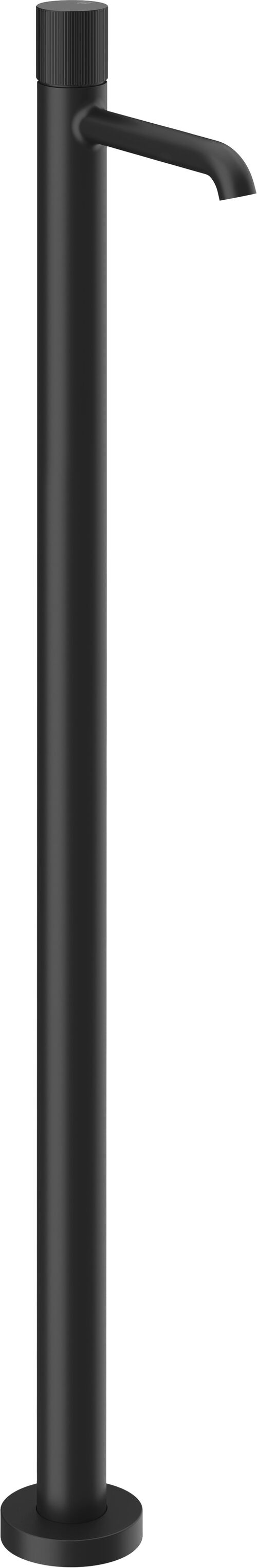 Partie apparente mitigeur de lavabo au sol Gessi Habito Noir mat Rigato