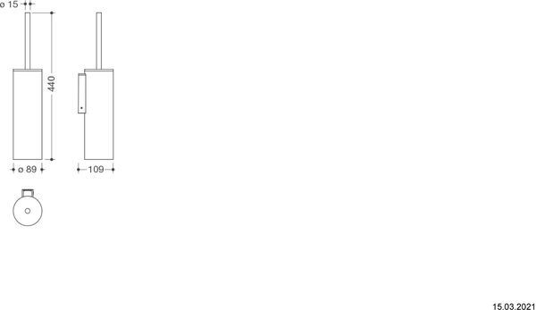 Porte-balai de WC Hewi System 900 Acier inoxydable mat image number 1