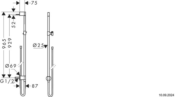 Garniture de douche Axor One ½" chromé image number 1