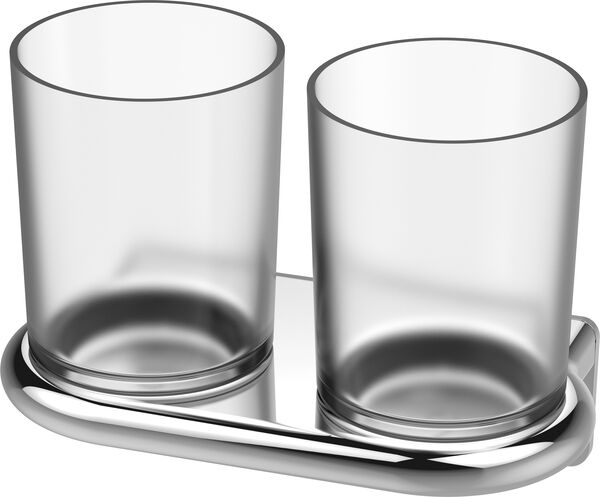 Porte verre double Bodenschatz Nia Adesio chromé image number 0
