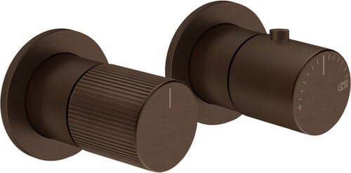 M&eacute;langeur de douche-set de montage final Gessi Habito Dark bronze Rigato