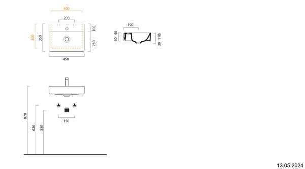 Lave-mains Catalano Green 45 x 35 cm Blanc Cleaneffekt image number 1