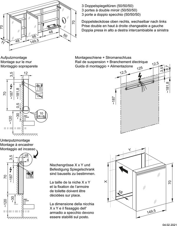 Armoire de toilette Schneider Aranga TW argent éloxé image number 1