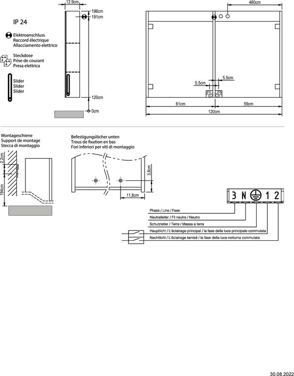 Spiegelschrank Sidler Focus LED AP weiss Lichtfarbe stufenlos verstellbar 2000-6500 K image number 2