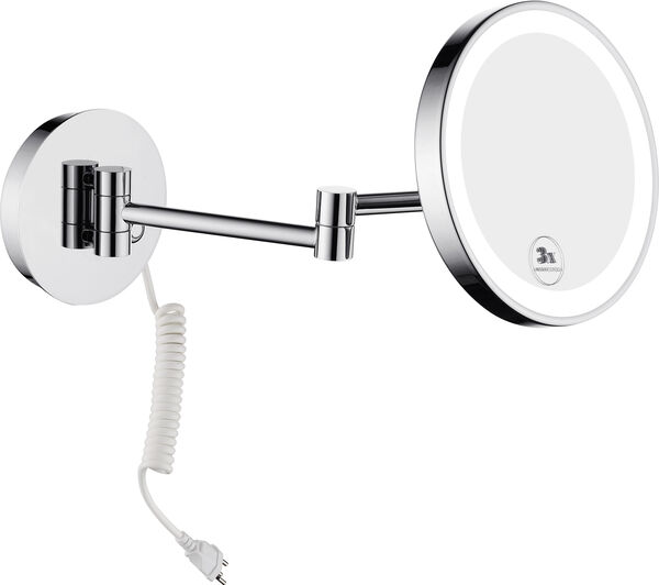Specchio per cosmetica Neoperl Nelas, Ø 20,3 cm modello a parete con cavo bianco image number 0