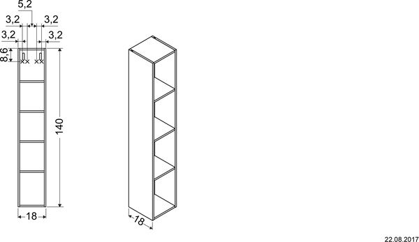 Elément étagère L-Cube chêne foncé brossé image number 1