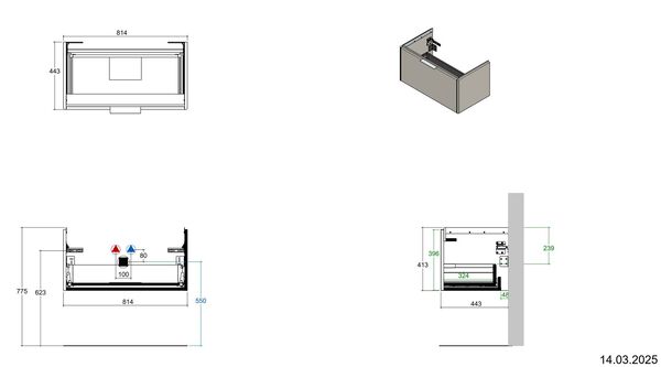Meuble sous-lavabo Alterna pro S Light grey image number 3
