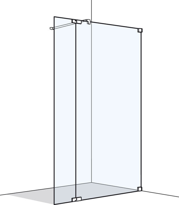 Freistehende Seitenwand Koralle S808 Edelstahloptik Echtglas klar Duschguard image number 0