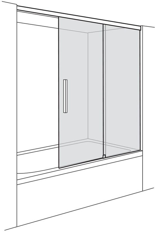 Porta scorrevole Duscholux Viva argento lucidissimo Vetro trasparente CareTec Pro