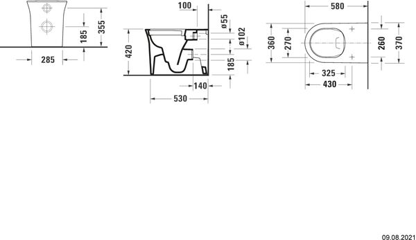 Stand-Klosett Duravit White Tulip rimless Weiss image number 1
