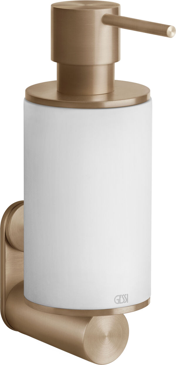 Distributore di sapone Gessi 316, recipiente in corian satinato bianco, modello a parete image number 0