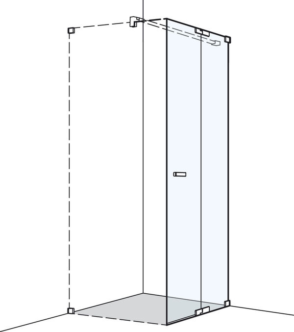Porte pendulaire Koralle S808 Couleur acier inoxydable Verre clair image number 0