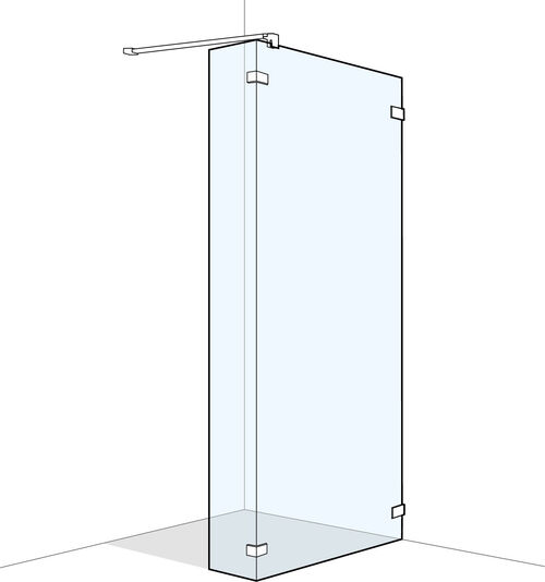 Seitenwand Koralle S606 Plus freistehend schwarz matt Echtglas klar Duschguard