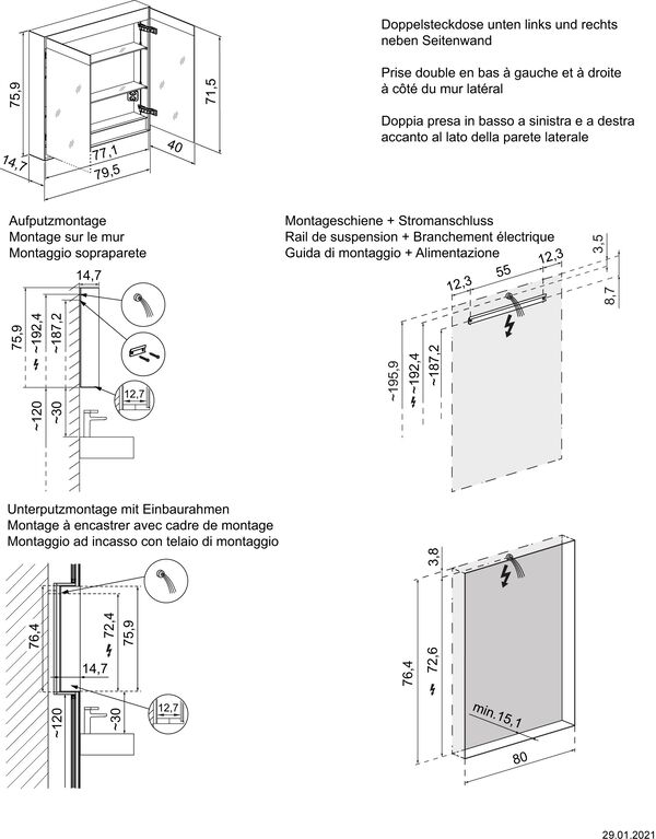 Spiegelschrank Schneider Filo HCL Weiss image number 1