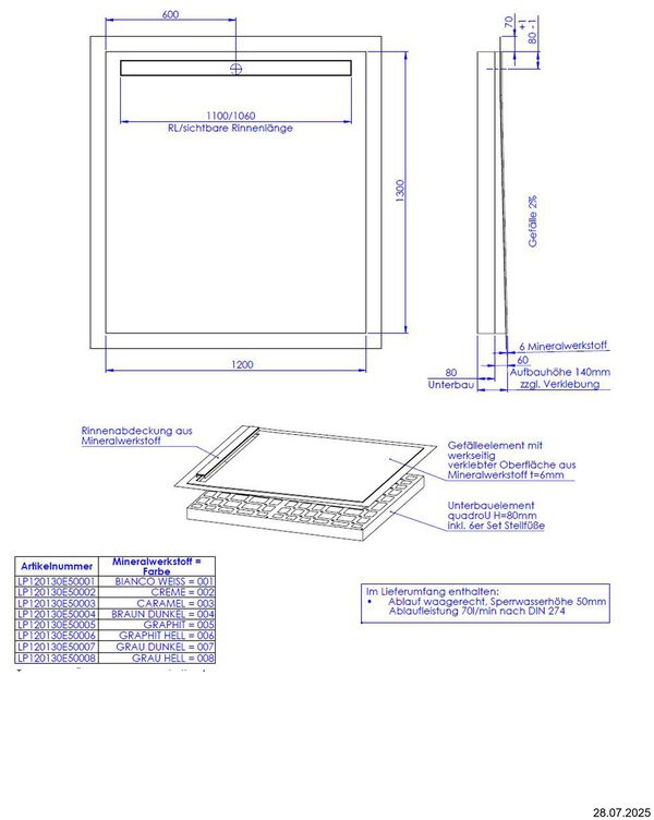 &Eacute;l&eacute;ment de douche Schedel LinePlus Pure image number 1