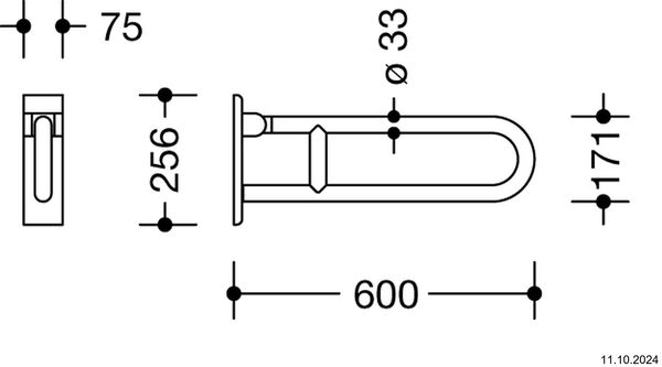 Klappgriff Hewi 805 Edelstahl matt image number 1