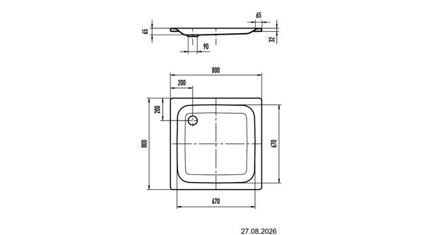 Receveur de douche Alterna ecoplan 80 x 80 cm Blanc image number 2