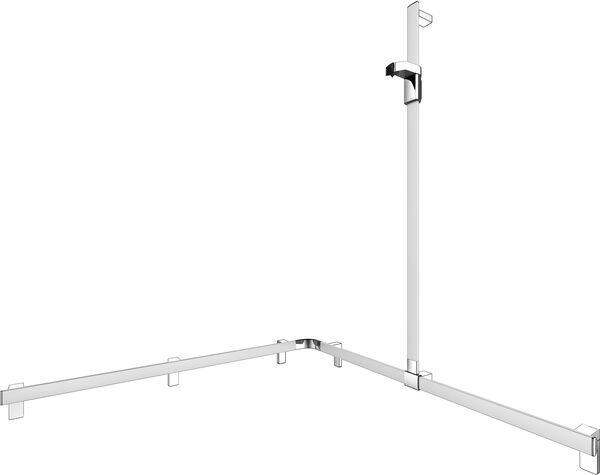 Corrimano doccia con barra doccia Keuco Collection Axess, asta doccia a destra, ottone, completo d image number 0