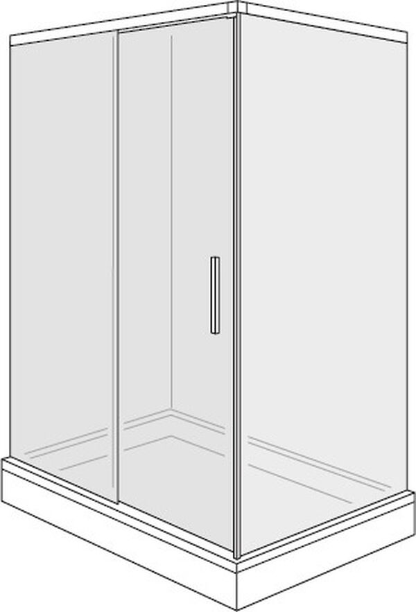 Porte coulissante Duscholux Bella Vita 3 Plus argent éloxé Verre clair CareTec Pro image number 0