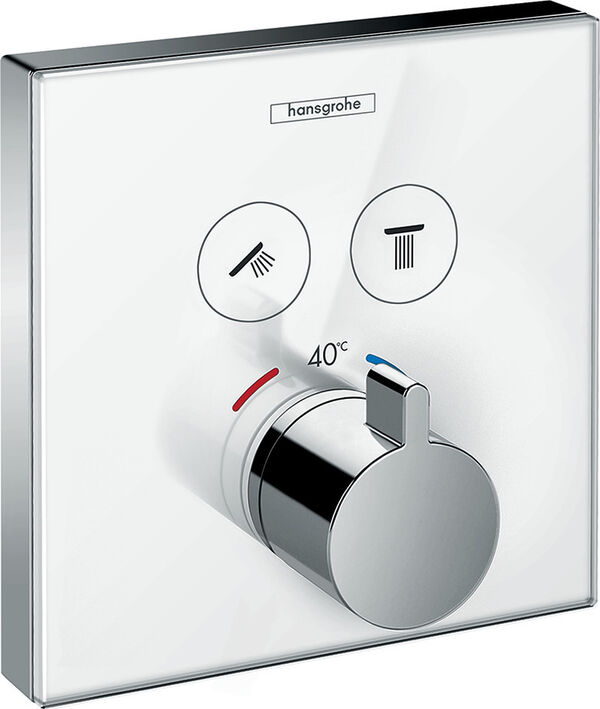 Système de douche Hansgrohe ShowerSelect - verre thermostat ½", 15.6 x 15.6 cm 2 sorties, utilisation avec image number 0