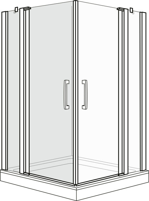 Pendelt&uuml;re Duscholux Optima 6 Schwarz matt Echtglas klar