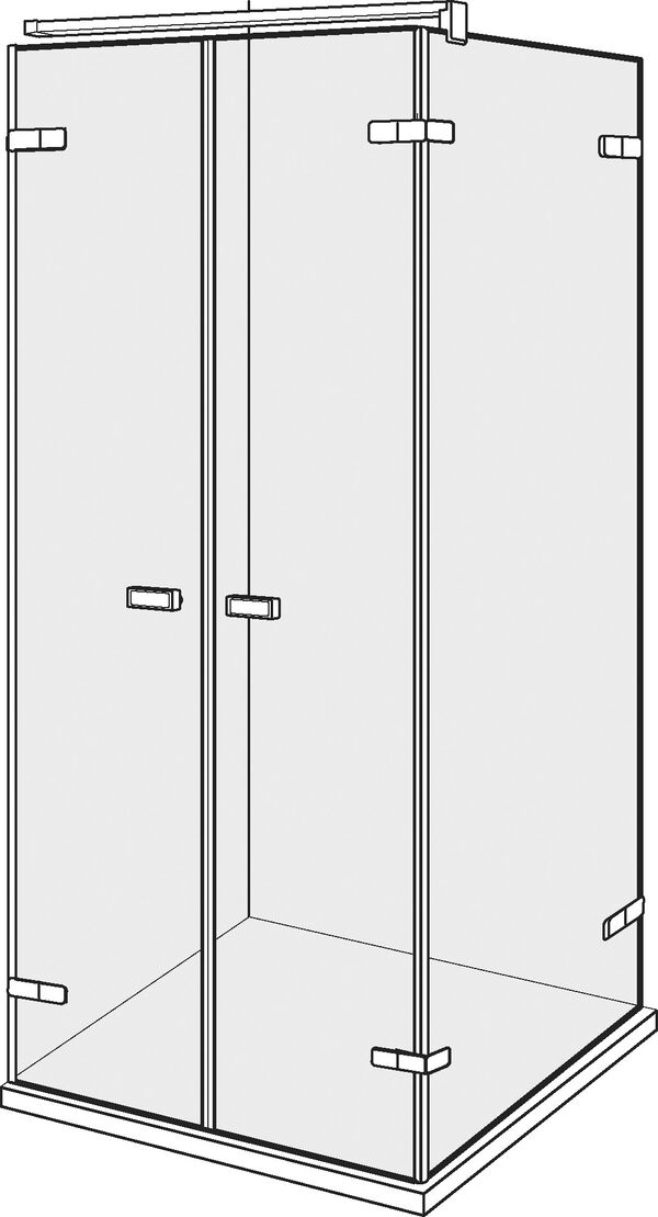 Porte battante Alterna lin.3 Chromé Verre clair CareTec Pro image number 0